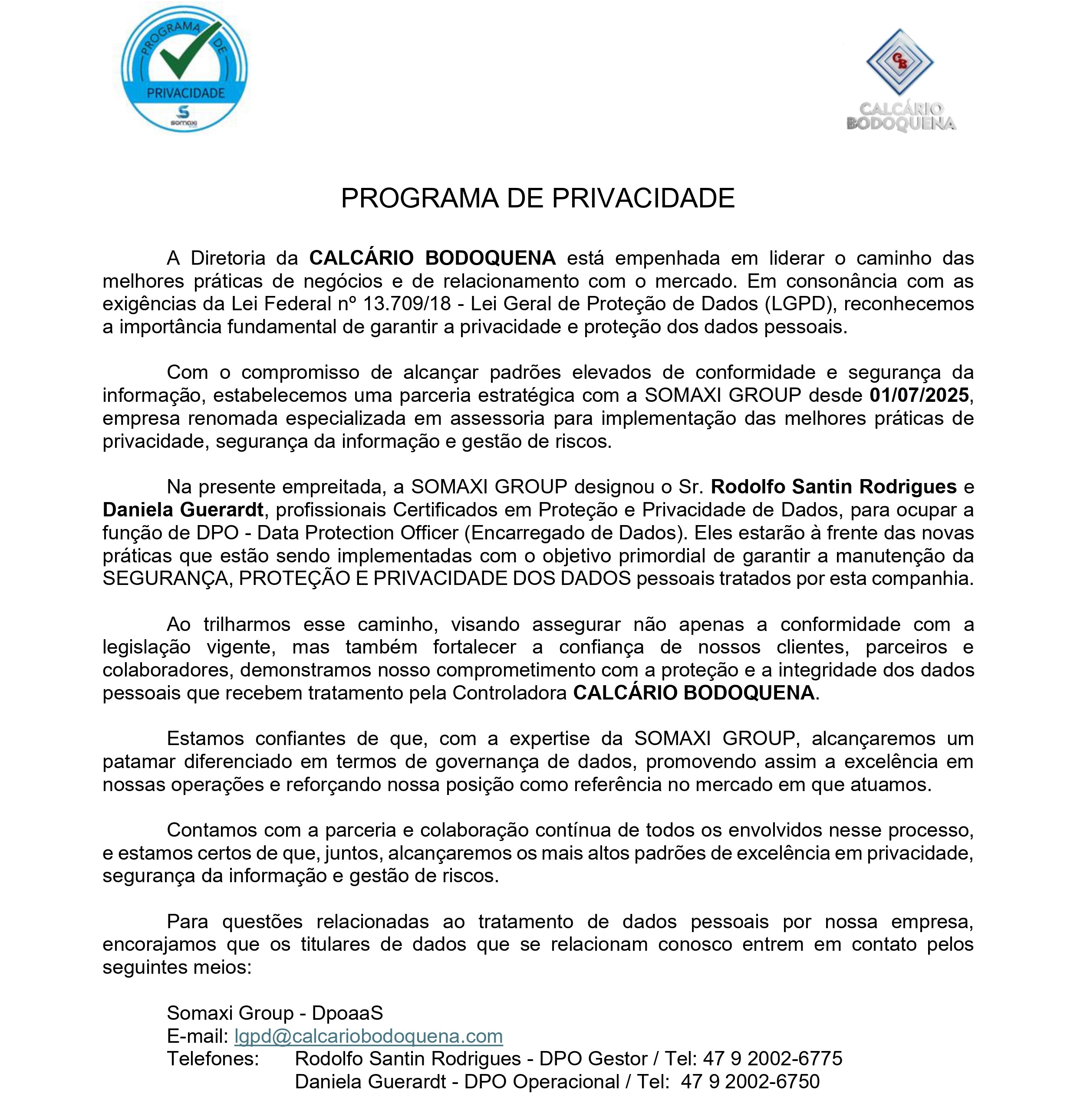 Programa de Privacidade